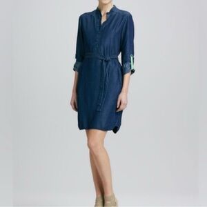 Elie Tahari Navy Long Sleeve Dress